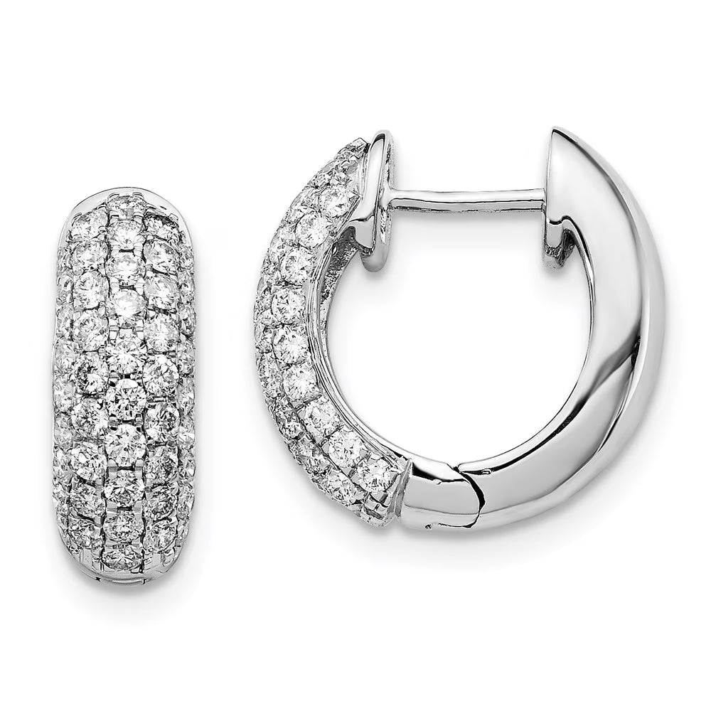 14kt White Gold Diamond Hinged Hoop Earrings X641520