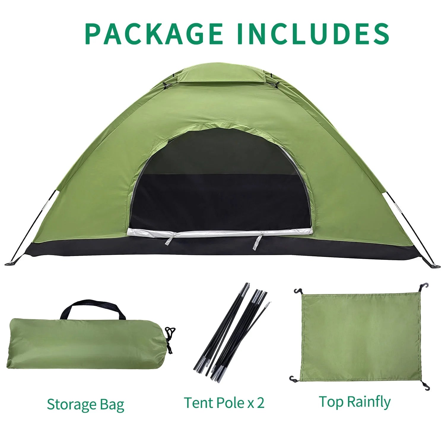 Green Lightweight Dome Camping Tent E847662