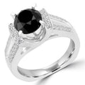 14K White Gold Black Diamond Engagement Ring O133342