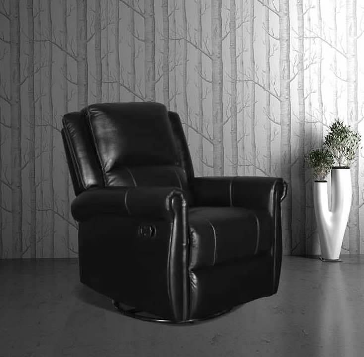 Brown PU Manual Swivel Glider Recliner Chair U203302