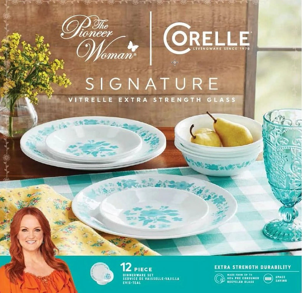 12-Piece Teal Dinnerware Set K94194