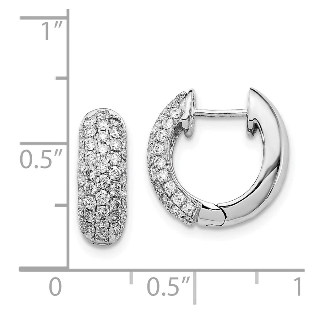 14kt White Gold Diamond Hinged Hoop Earrings X641520