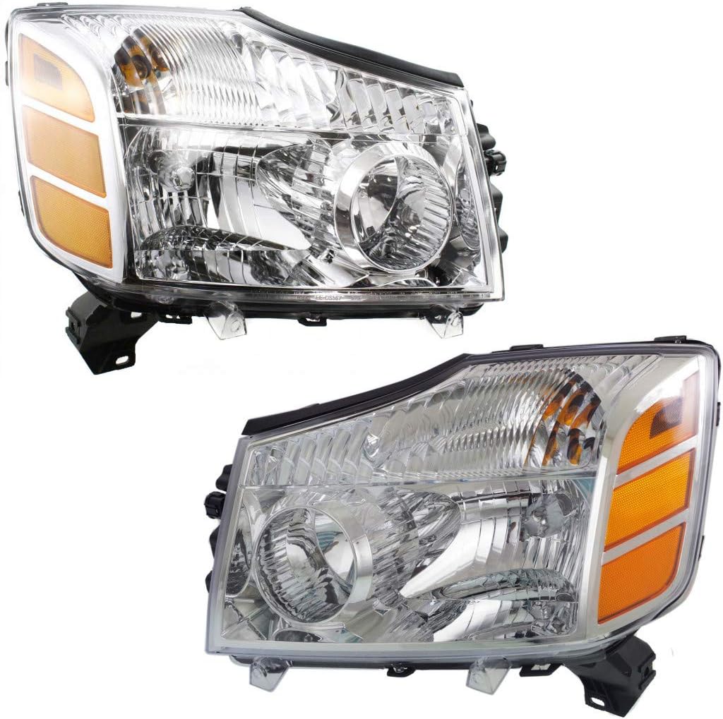 Headlight Driver and Passenger Side with Bulbs C714