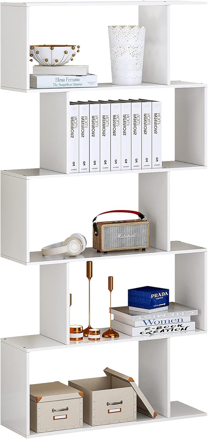 5 Tier S-Shaped Wooden Bookshelf C486