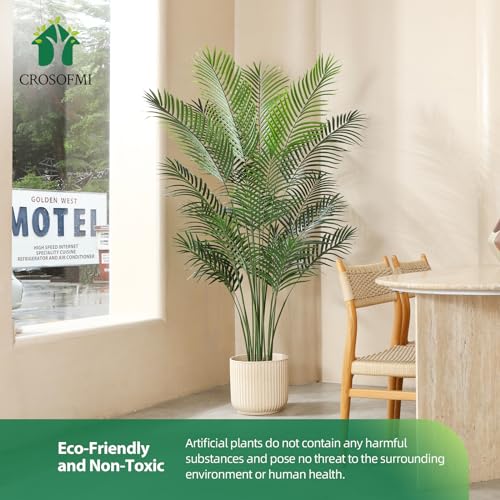 Artificial Areca Palm Plant 6Feet Fake Tropical Palm Tree in Pot W1625
