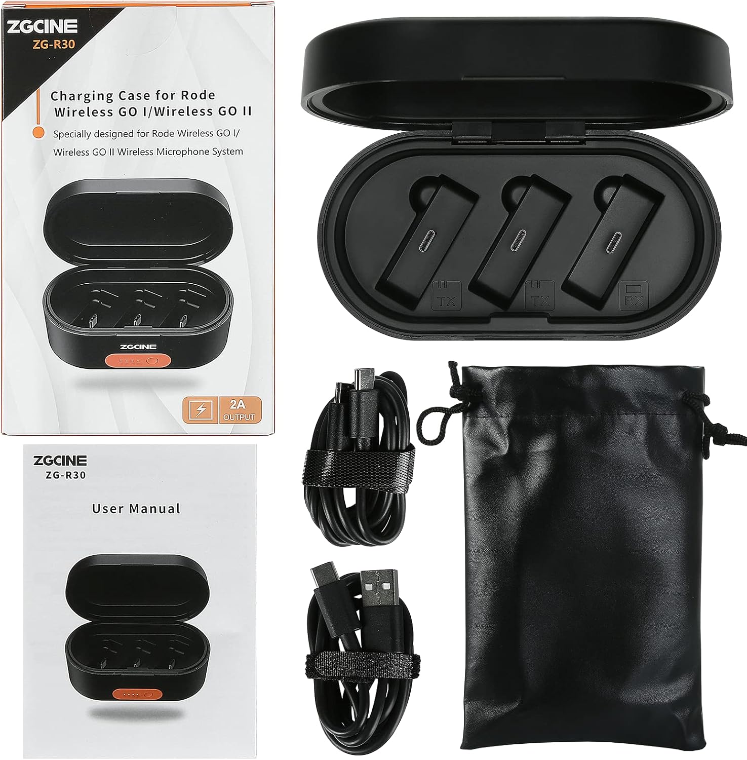 Wireless Charging Case with 3400mAh Built-in Battery Pack of 2 B49836