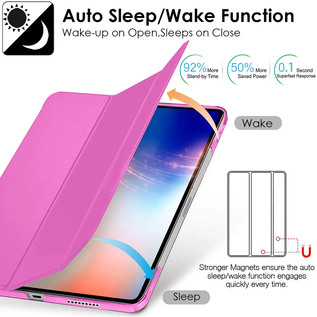 Pink Slim Lightweight Protective PC Dual Angle Stand Cover for iPad Pro 12.9 Inch W969