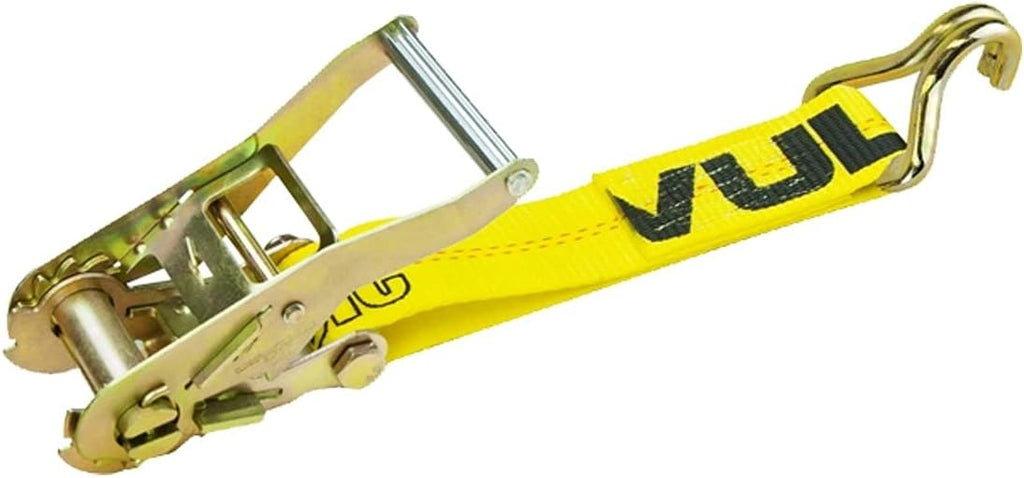 Classic Yellow Ratchet Strap with Wire Hooks 2 Inch x 30 Foot 8 Pack S1876