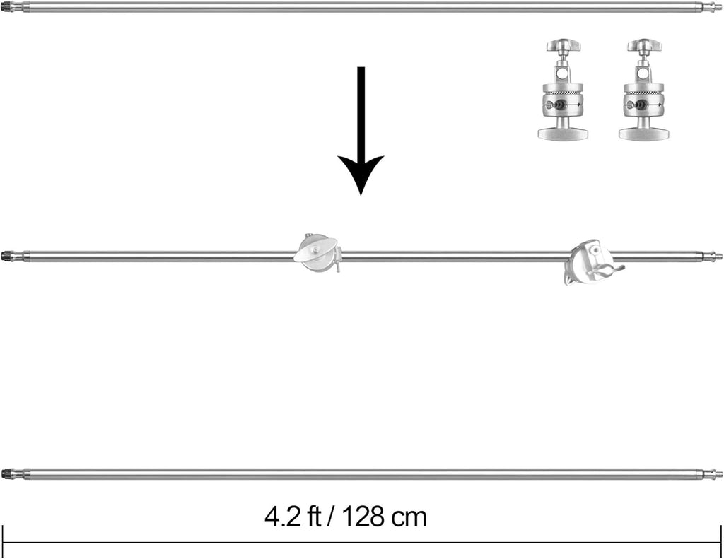 C Stand with Boom Arm, 10ft/300cm Adjustable Heavy Duty Light Cstand with 4.2ft/128cm Holding Arm, 2 Pieces Grip Head N169186