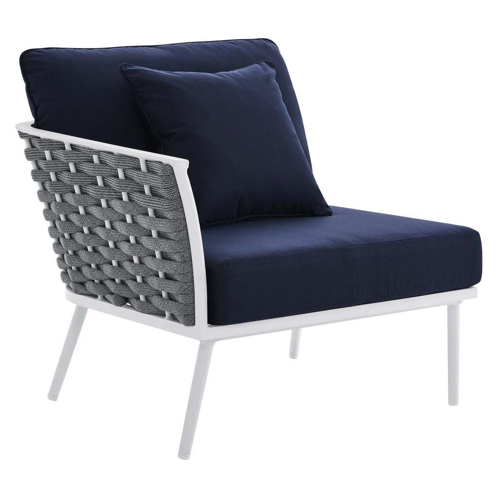 White Navy 7 Piece Outdoor Aluminum Sectional Sofa Set R12937