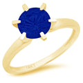 18k Yellow Gold Blue Sapphire Solitaire Ring Size 3.5 Y174