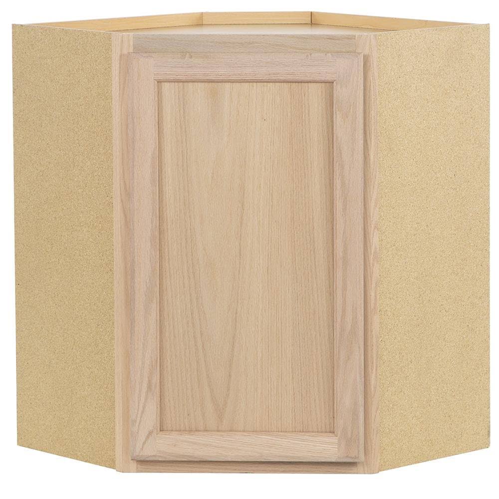 Natural Unfinished Oak Corner Wall Cabinet S8110