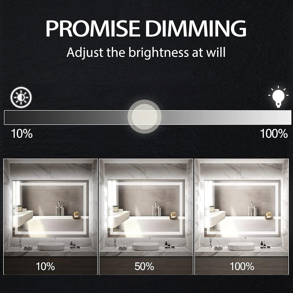 Wall Mounted LED Bathroom Mirror with Anti-Fog, Dimmable M313