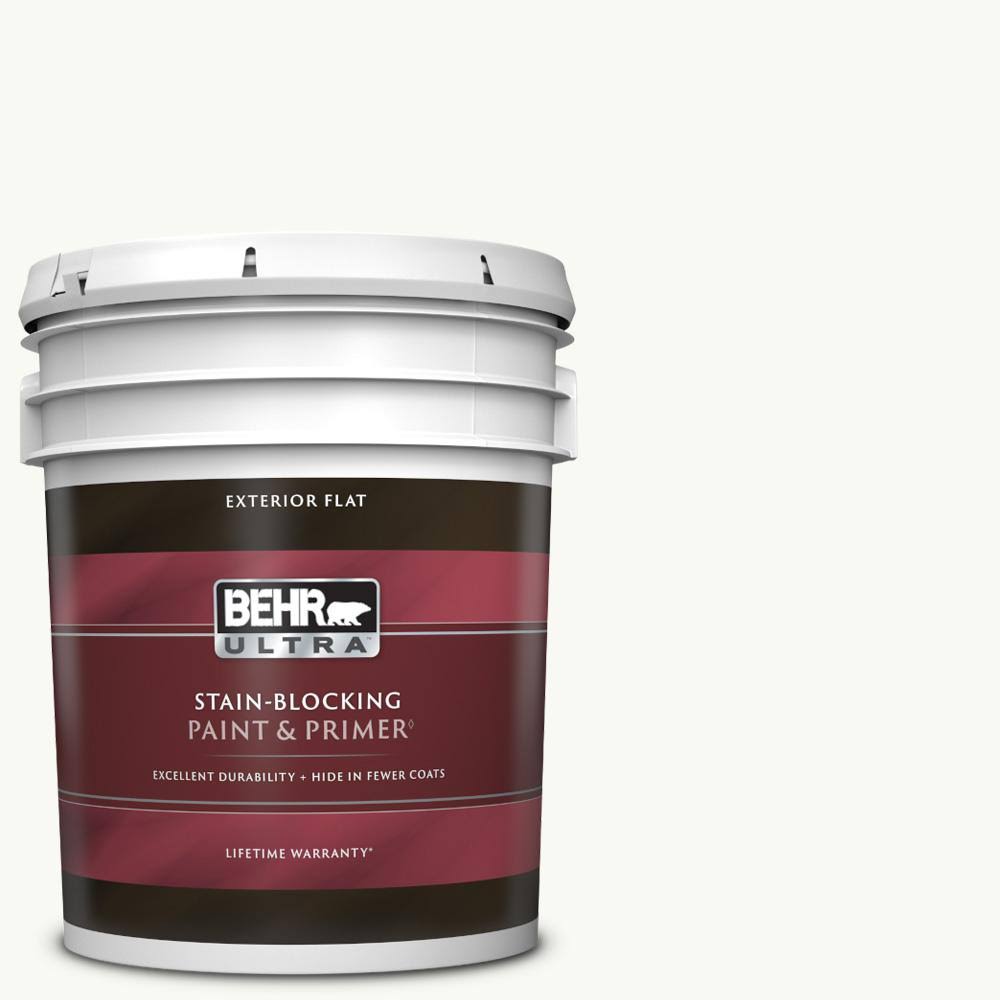 5 gal. Ultra Pure White Flat Exterior Paint u0026 Primer D564