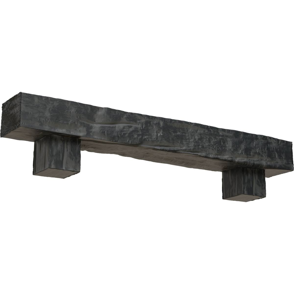 Aged Ash Faux Wood Fireplace Mantel Kit with Alamo Corbels Q630