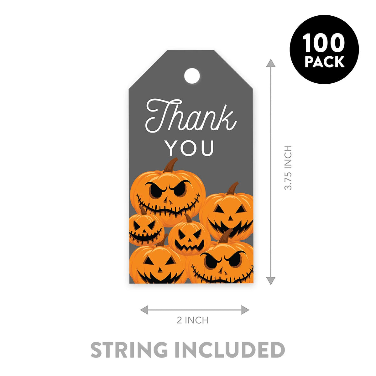 100-Pk Halloween Gift Tags With String O4993