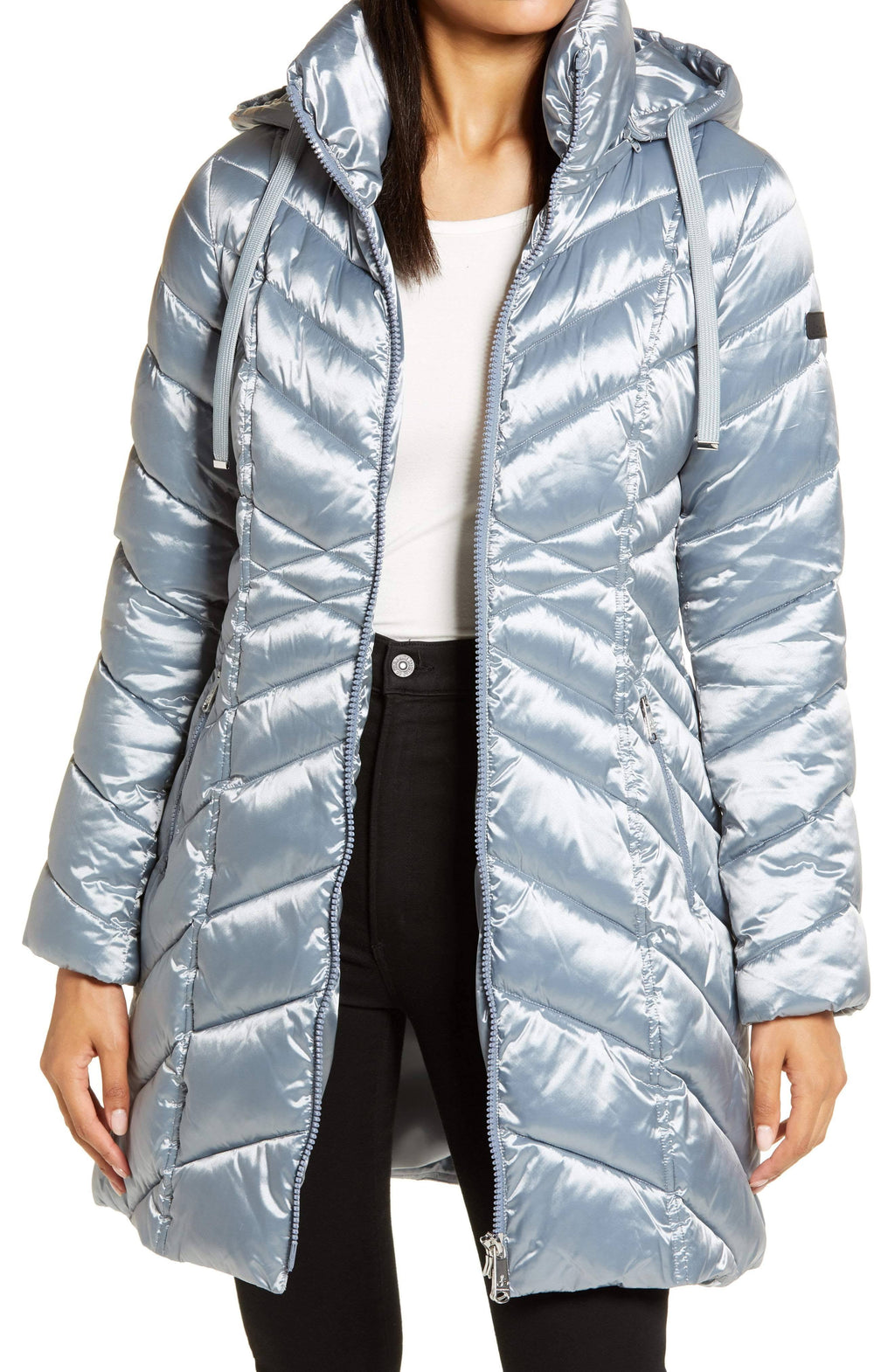 Grey Hooded Puffer Coat I442876