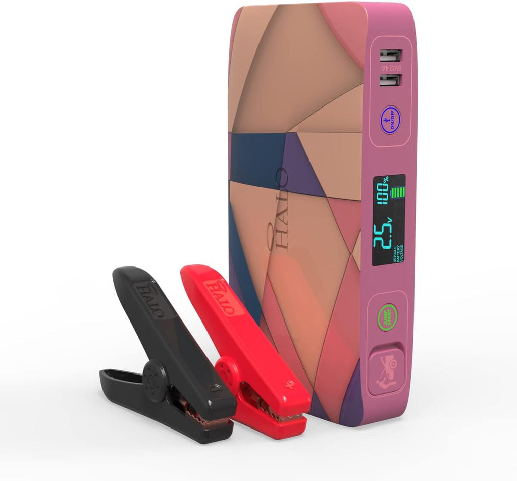 Portable Phone Laptop Charger Car Jump Starter with Outlet, LCD Display, Flood Light and Car Charger P78235