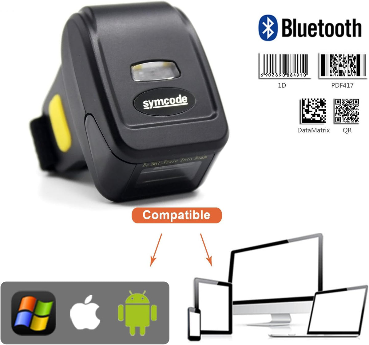 Bluetooth Ring Barcode Scanner S73825