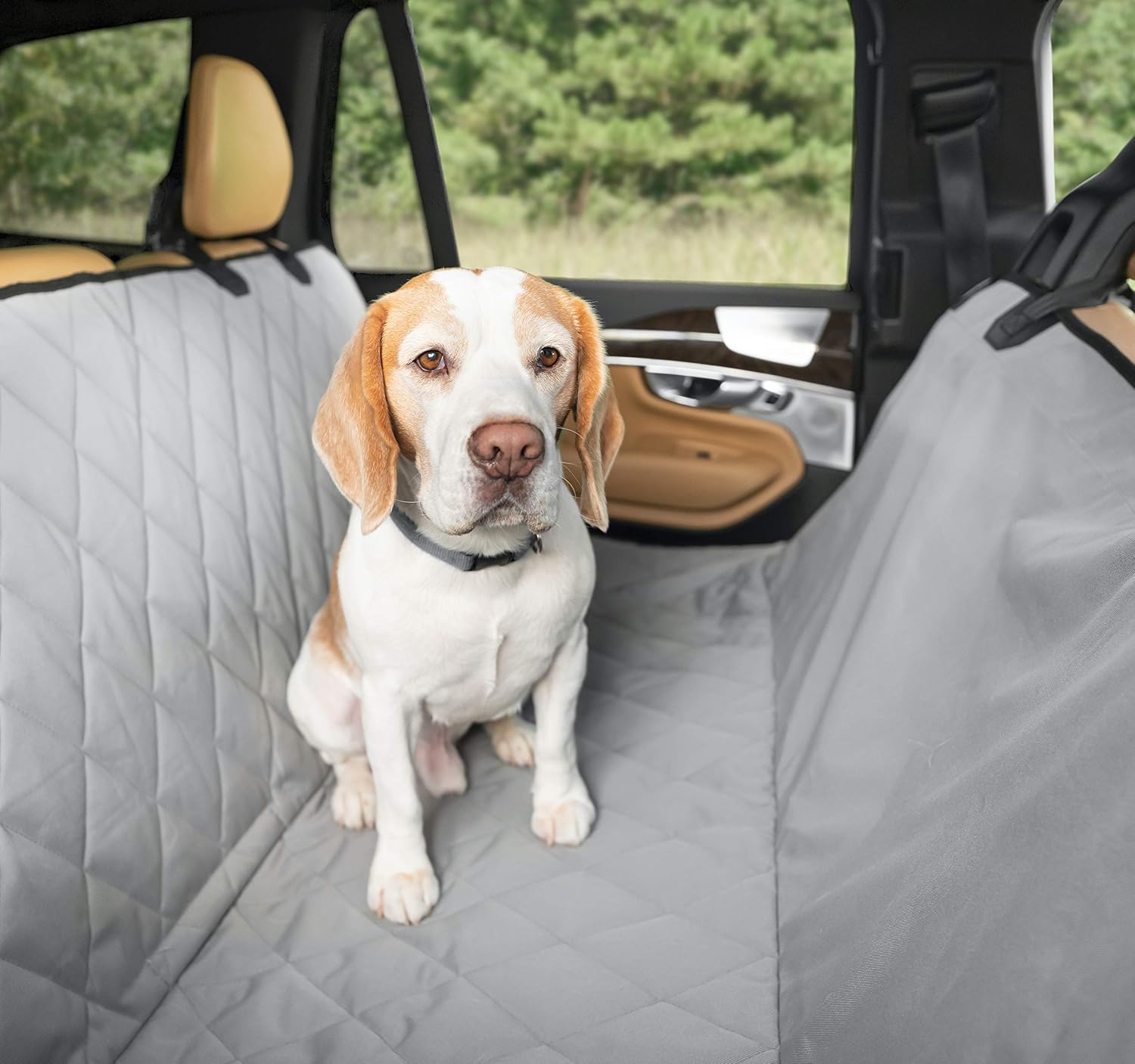 Rear Car Seat Protector with Hammock, Waterproof Dog Cover, Regular Black Pack of 2 K75607
