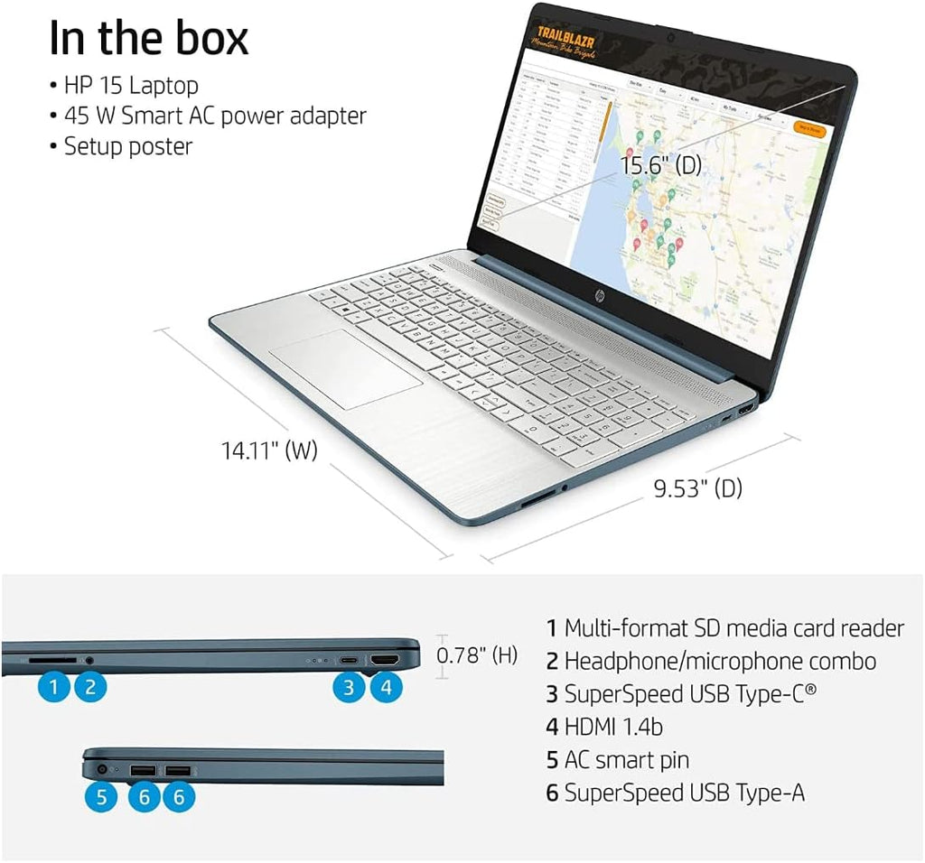 15.6" FHD Micro-Edge Laptop, AMD Ryzen 5 5500U, 8GB RAM, 512GB SSD G7411
