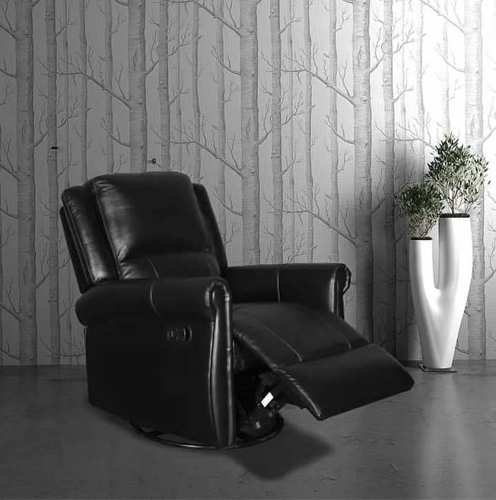 Brown PU Manual Swivel Glider Recliner Chair U203302
