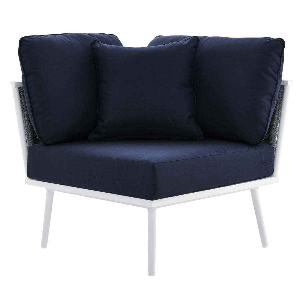 White Navy 7 Piece Outdoor Aluminum Sectional Sofa Set R12937