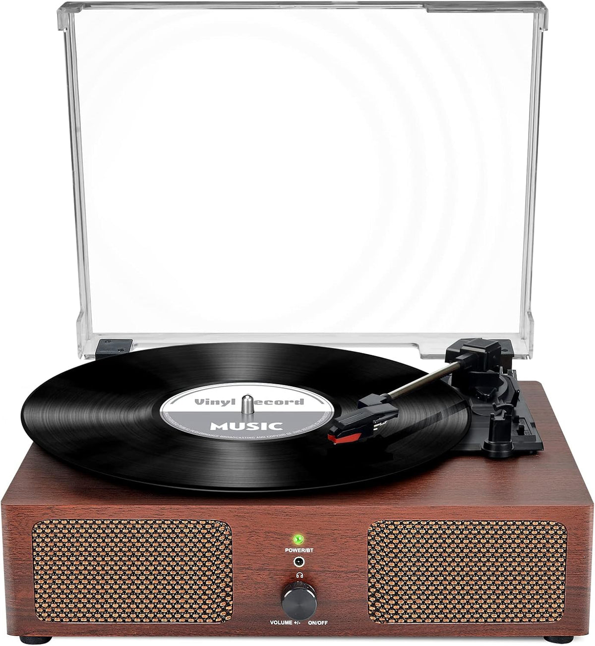 Record Player Vinyl Wireless Turntable with Built-in Speakers 3-Speed Portable Vintage LP Player C702126