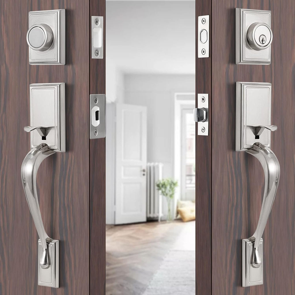 Matte Black Front Door Lock Set with Deadbolt and Knob, Pack of 2 A9286