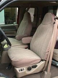 Tan Leatherette Front High Back Captain Chair Seat Covers P5554