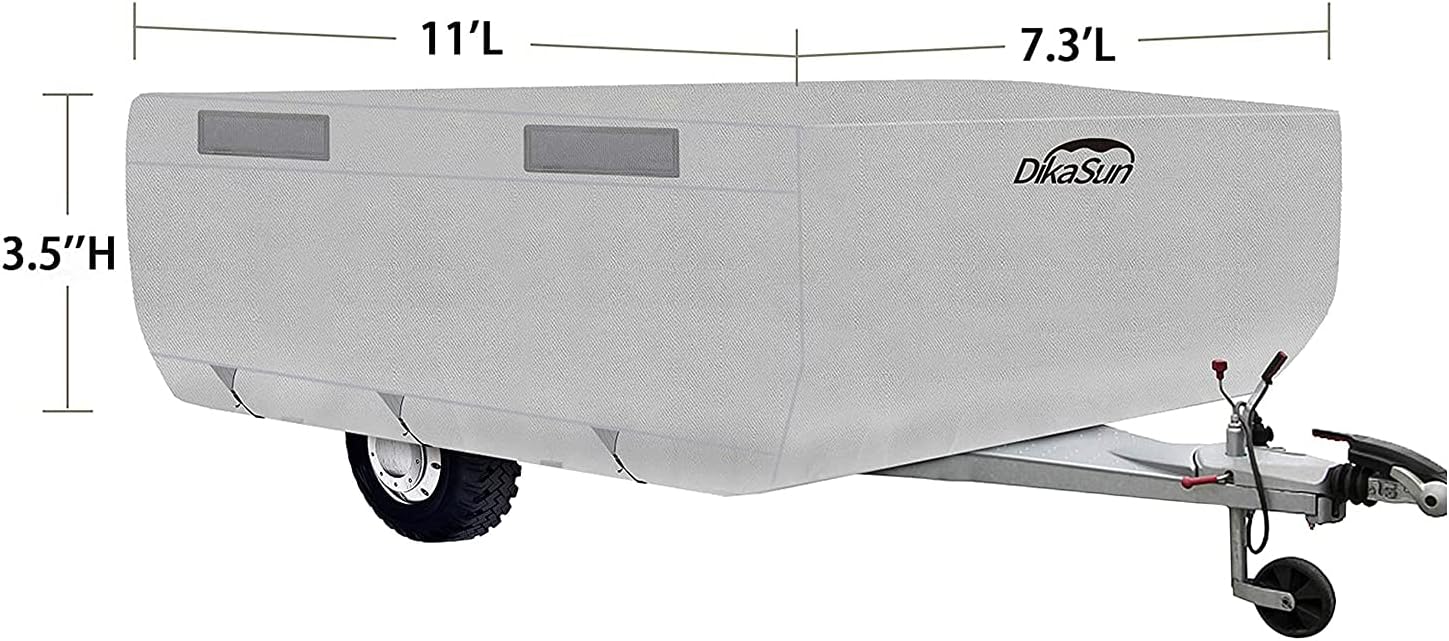 Pop Up Folding Camper Cover with Adhesive Repair Patches (3 Layers 8'-10') Pack of 2 U8741