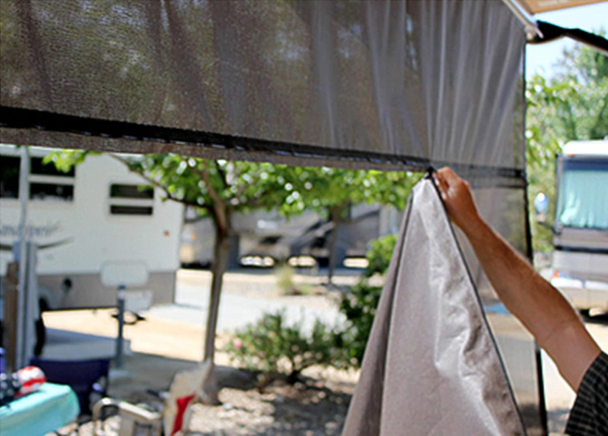 Black 10' x 9' Drop RV Awning P4749