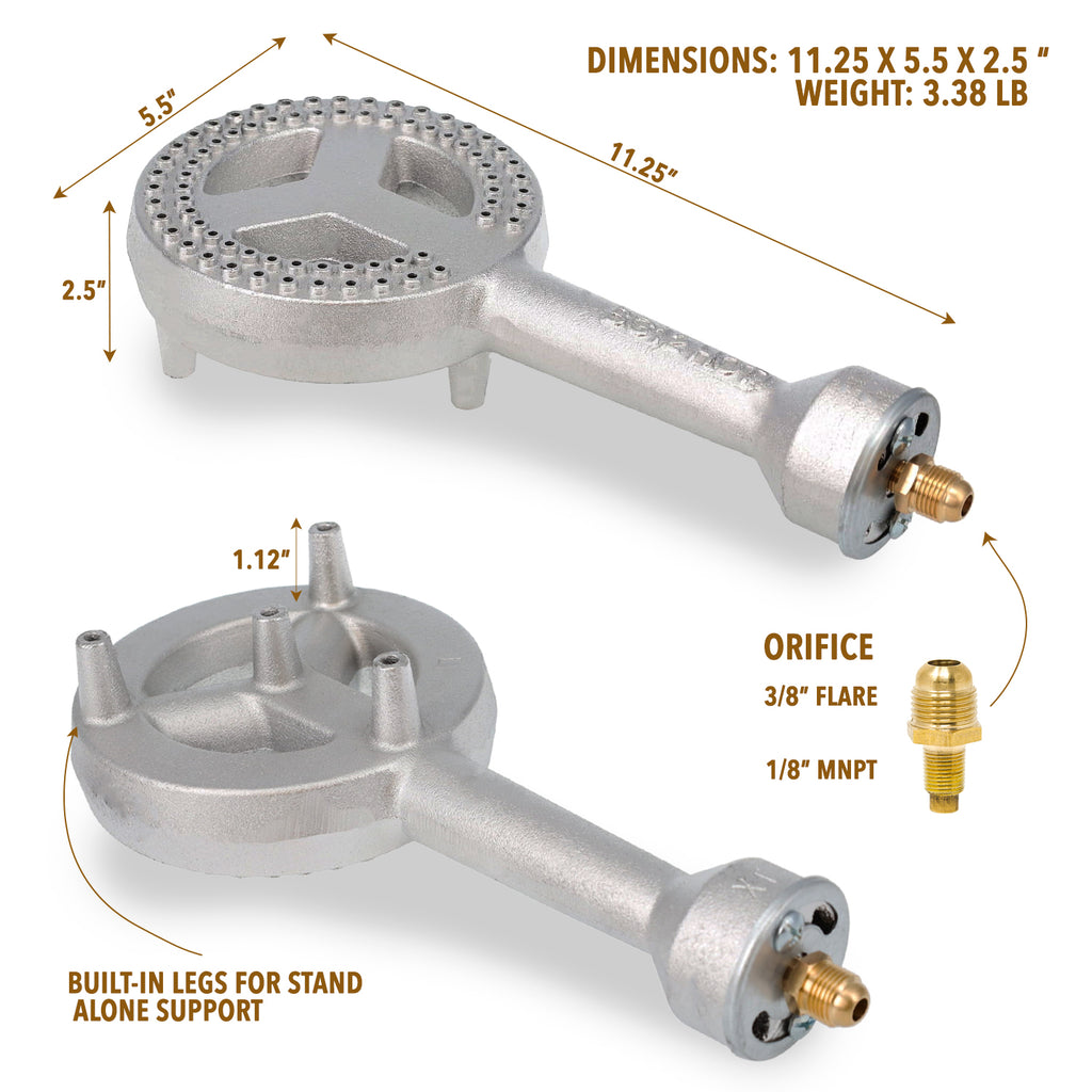 High Pressure Cast-Iron Burner Head with Brass Fitting Orifice S942