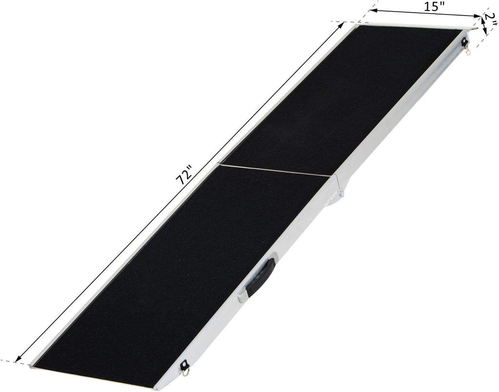 72" Portable Bi-Fold Pet Ramp with Safety Lock and Carry Handle I3699