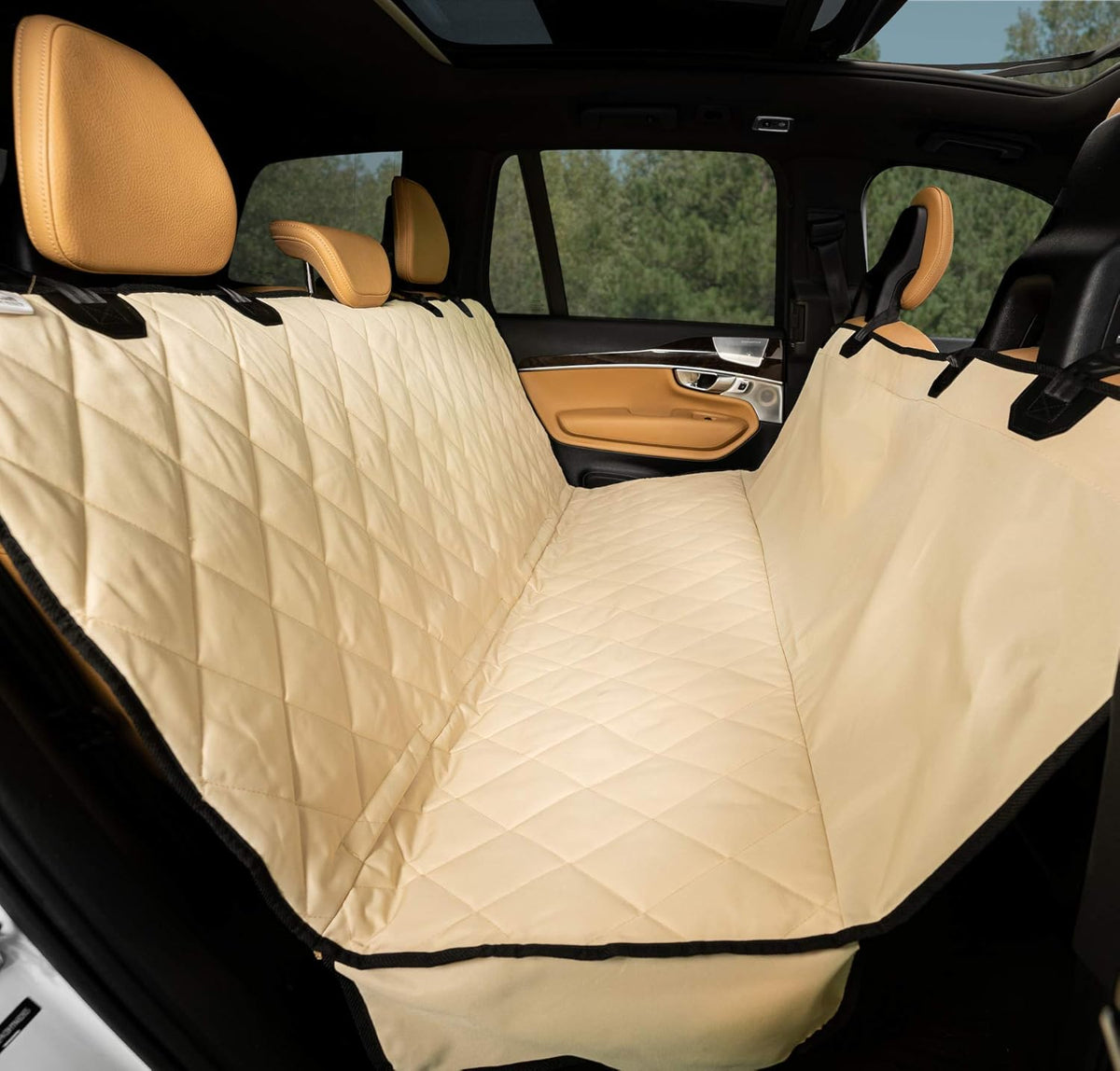 Rear Car Seat Protector with Hammock, Waterproof Dog Cover, Regular Black Pack of 2 K75607