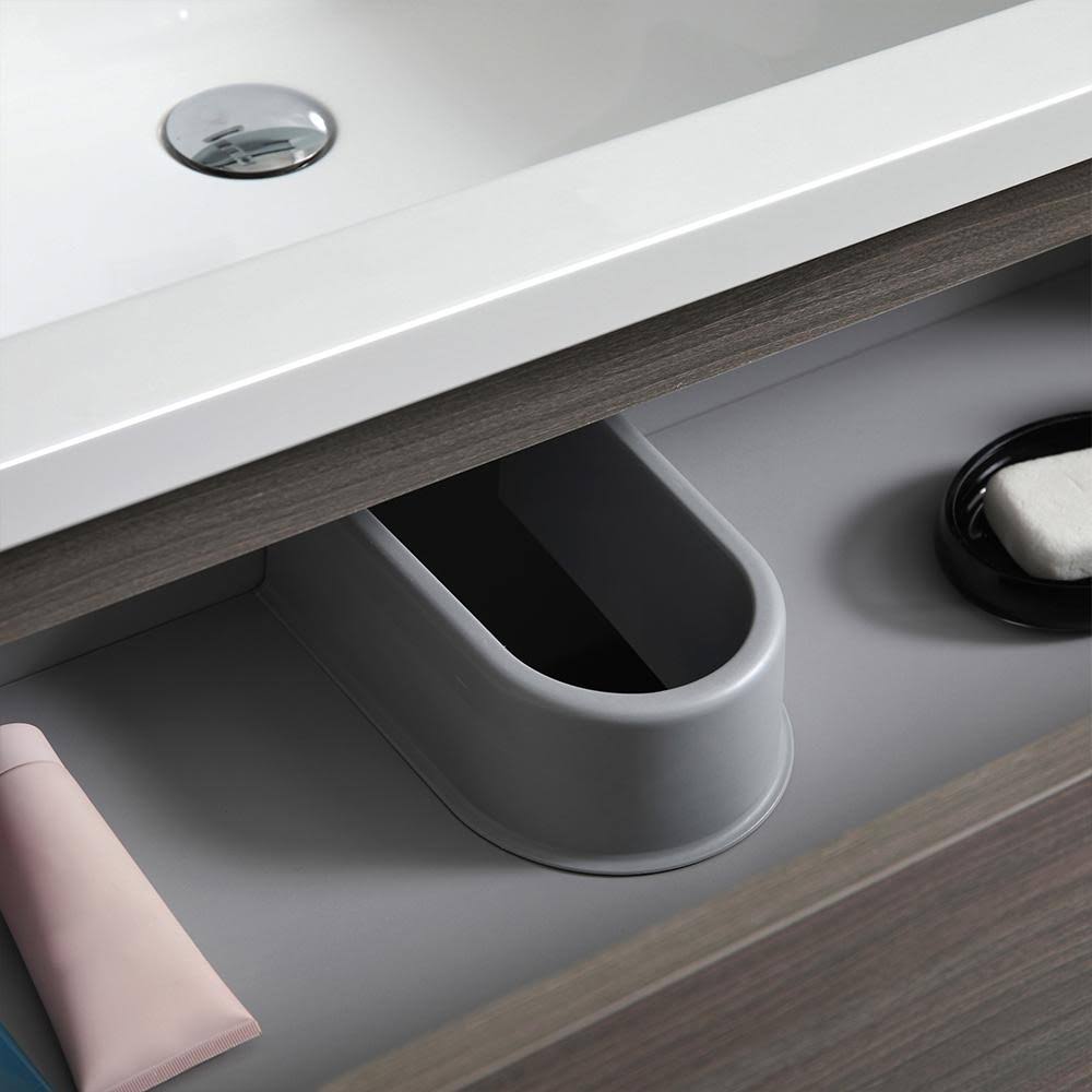 Gray Wood Free Standing Bathroom Cabinet with Integrated Sink L9042