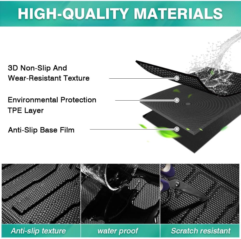 Cargo Liner for 2020 2021 2022 Hyundai Palisade, All Weather Rear Trunk Floor Mat, Pack of 2 X116069