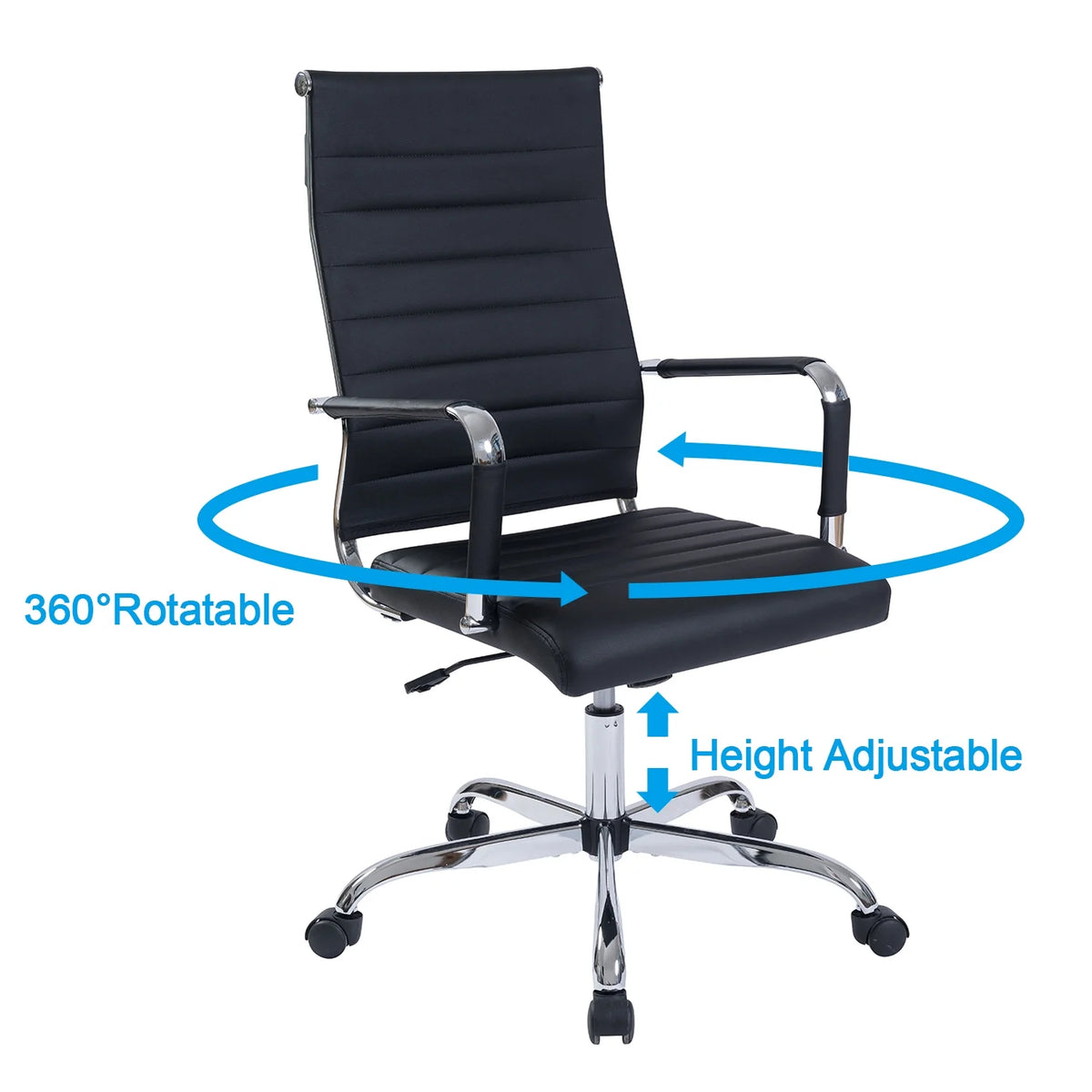 Black Ergonomic PU Leather Executive Office Chair M8401