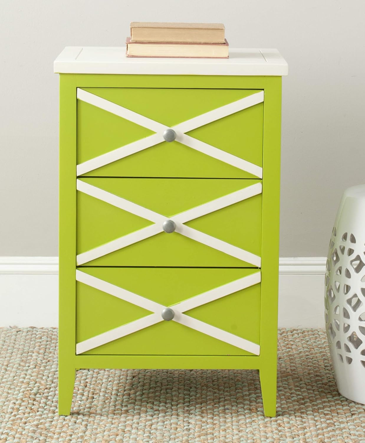 Lime Green 3-Drawer Side Table N5964