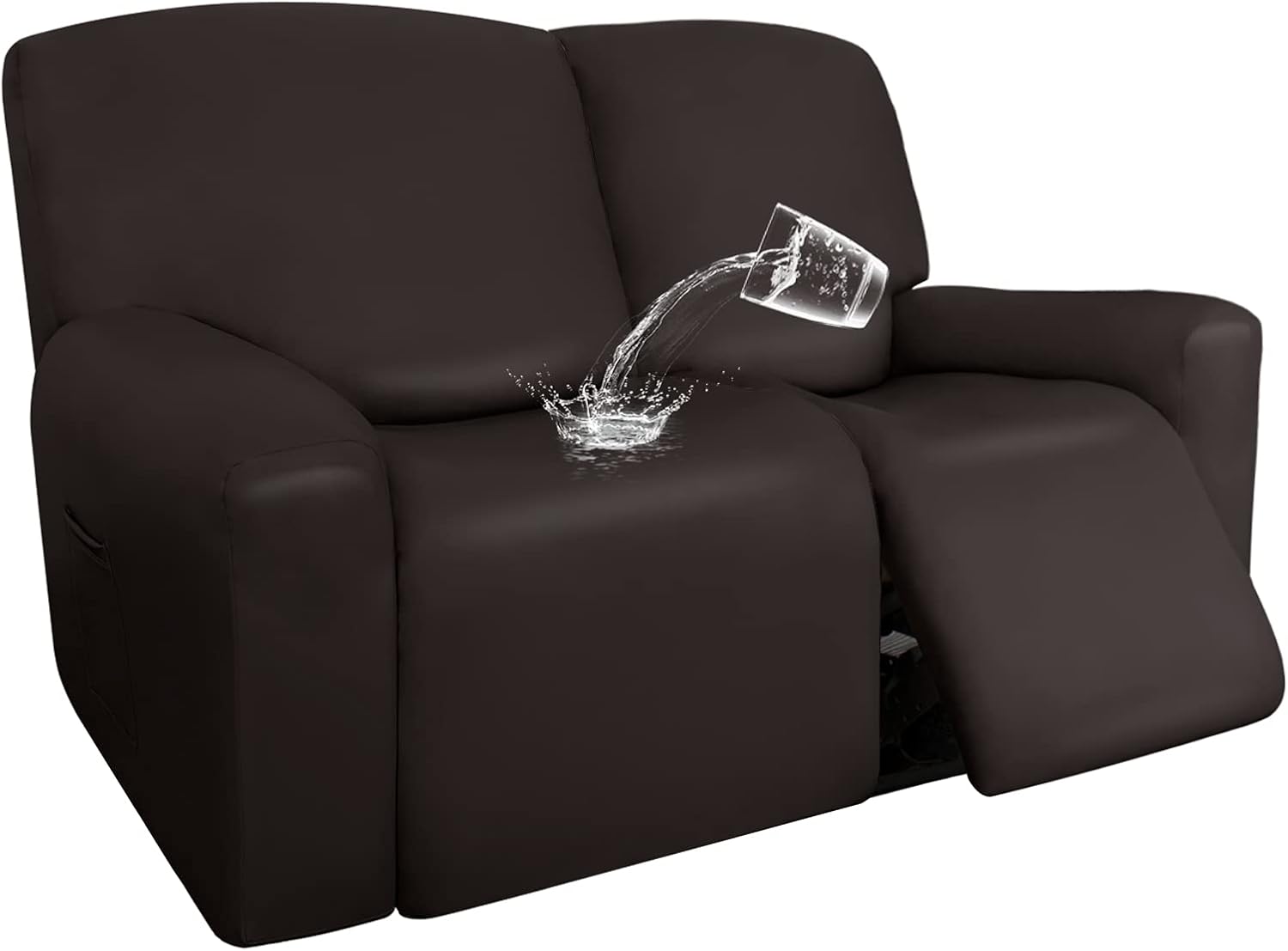 Greyish Green 6 Piece Stretch Recliner Loveseat Slipcovers T323