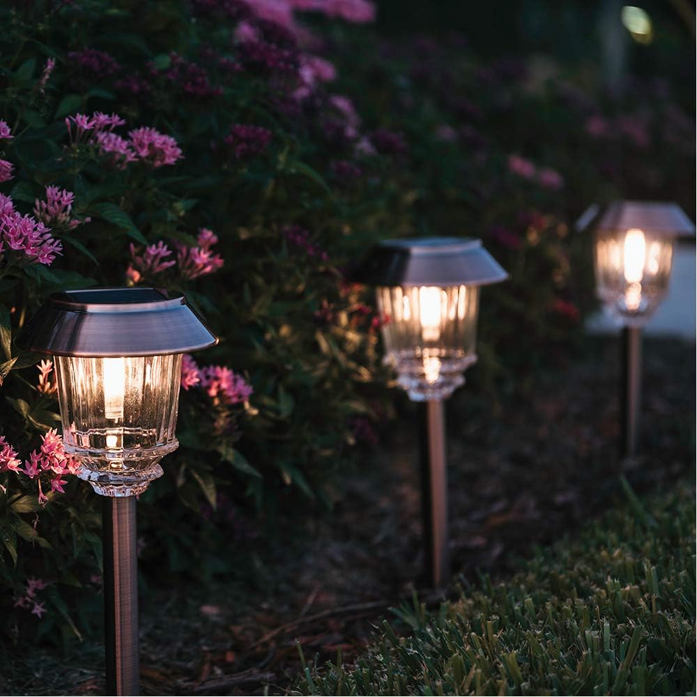 4 Pack Solar Pathway Lights Outdoor Waterproof IP65 Warm White LED L67278