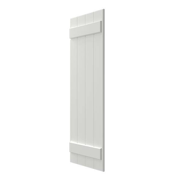 White Composite Board-n-Batten Shutters (Per Pair) B541