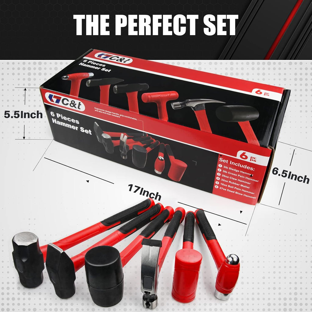 6-Piece Hammer Set with Fiberglass Handle J73327