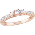 1/4 Carat T.W. Diamond 10kt Rose Gold Three Stone Engagement Ring S694