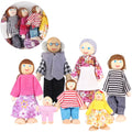 7 Pieces Wooden Dollhouse Family Set Mini People Figures D2368