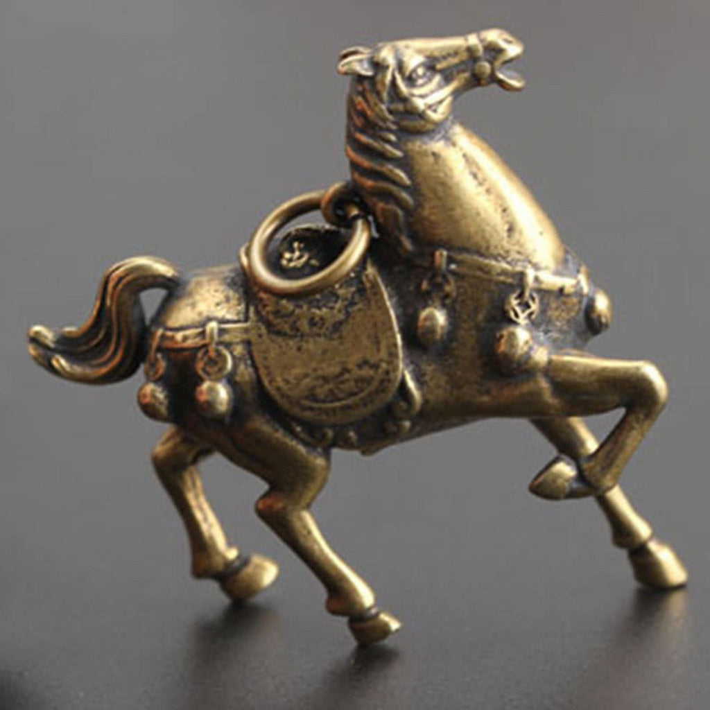 Copper Race Horse Miniature Figurines Ornament Decorations E406