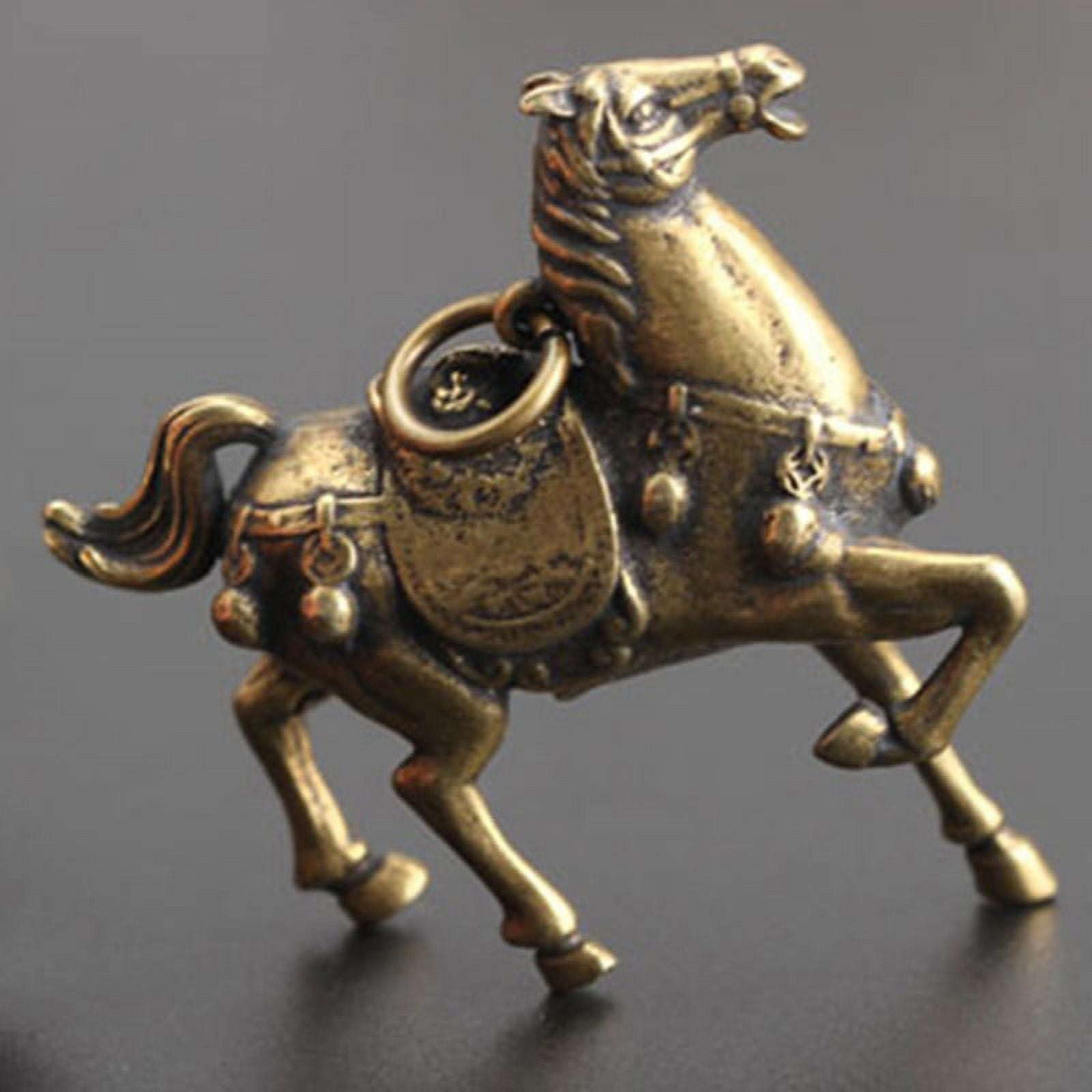 Copper Race Horse Miniature Figurines Ornament Decorations E406