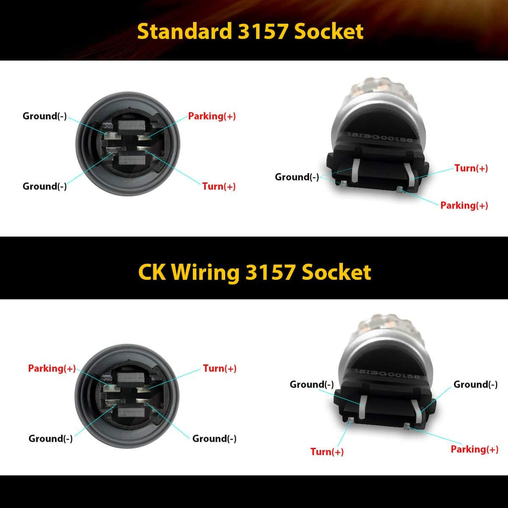 3157CK 3057CK 4057CK 4157CK Dual Color White/Amber LED Turn Signal Light Bulb (2pcs) O163