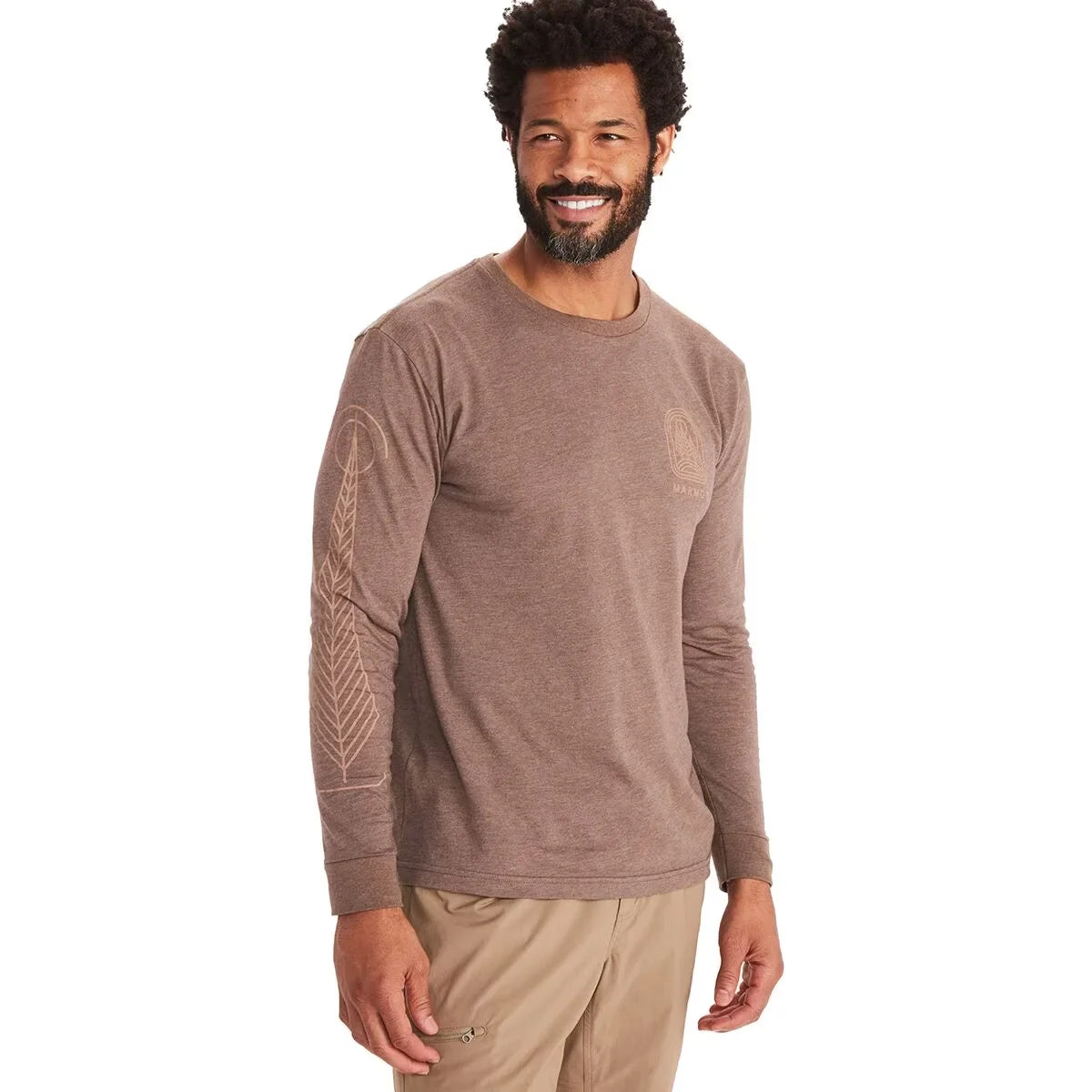 Brown Heather Long-Sleeve T-Shirt B9883