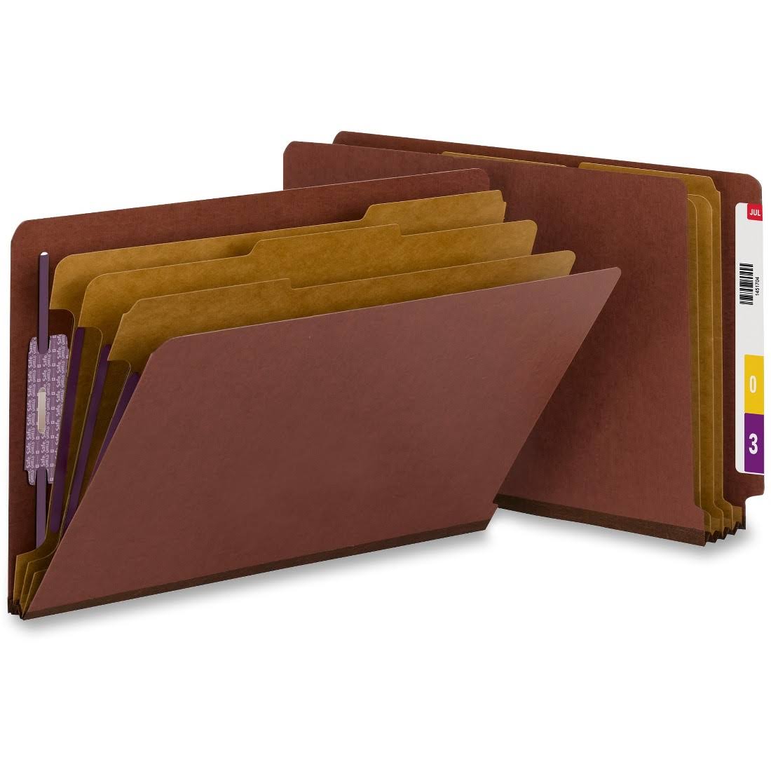 Red End Tab Pressboard Classification Folders with Fasteners Z95156